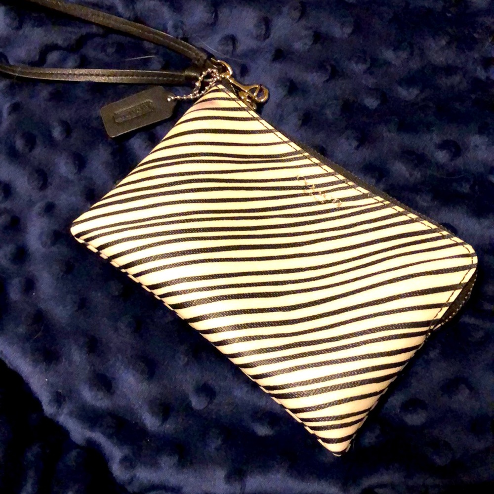 Coach Black and White Clutch